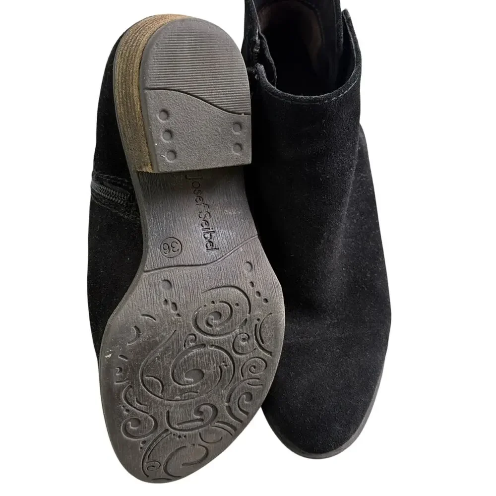 Josef Seibel Daphne fur lined Black Ankle Boots size 36/5.5